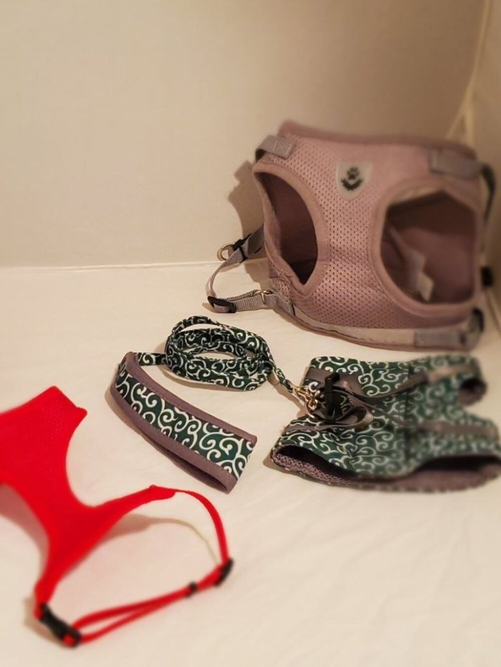 Three Dog or Cat Harnesses & Leash